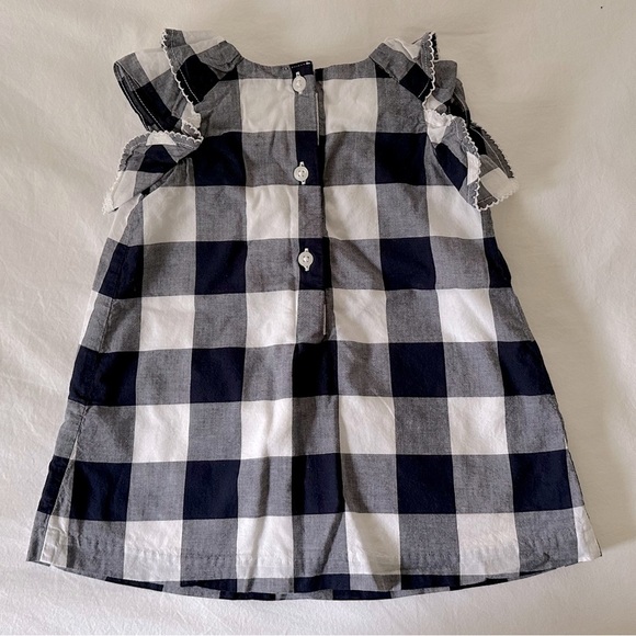 Janie & Jack Buffalo Plaid Dress Navy and White 6 to 12 months - Picture 6 of 7